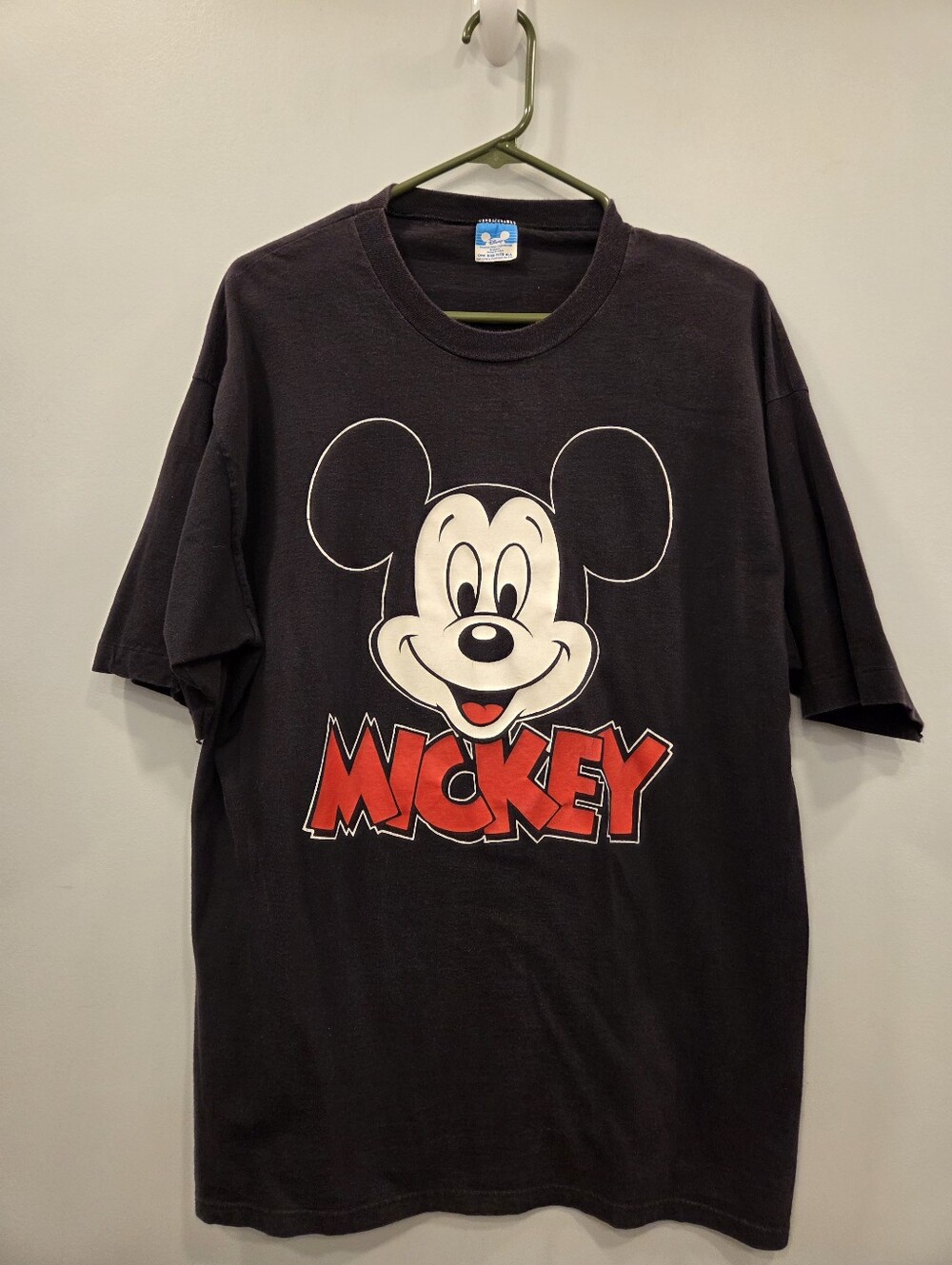 Disney Vintage 80s Mickey Graphic Black Tee Single Stitch One Size